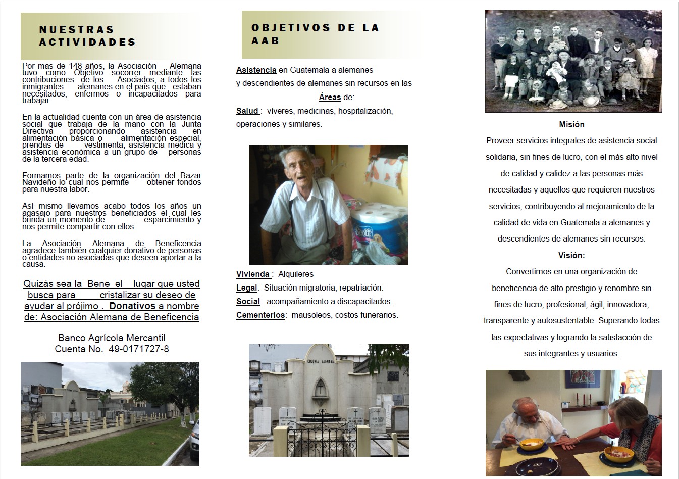 Tríptico 2016 - Nuestras Actividades